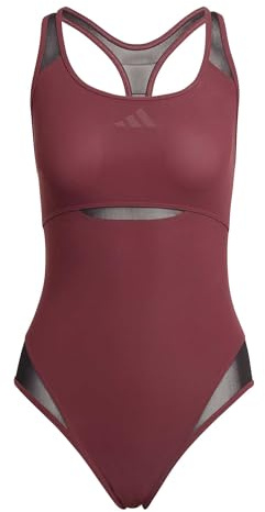 adidas Damen Lanelux Y-Back Mesh Swimsuit Swimwear, Shadow red, 40