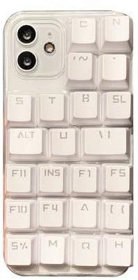VIPAVA Custodia con tastiera creativa 3D per iPhone 15, 14, 13 Pro Max, cover posteriore per iPhone 12 Mini, 11 Pro Max, X, XS, XR, 8, 7 Plus, SE 2020,1, per iPhone 12 Mini