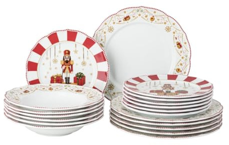 Hutschenreuther Weihnachten Christmas Love Set 18-teilig, Tellerset bestehend aus: 6 x Teller 22 cm Christmas Love red, 6 x Teller 27 cm flach; 6 x Teller 23 cm tief