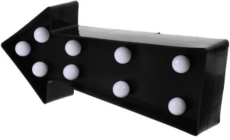 Lichtpfeil Schild mit 7 Leds, Batteriebetrieben, Schwarz, Halloween Feier | Abs, Kabellos, Wanddeko, Warmes Licht, für Kinder, Special Occasions, New Year, Performance, 2 Aa Batterien