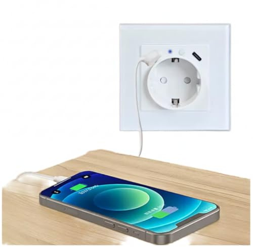 Toma de corriente inteligente Tuya Schuko con USB, control mediante aplicación y temporizador