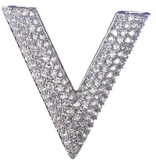 Garneck Brosche V-brosche Mit Zirkon Intarsien Brustnadel Zirkonbrosche Broschennadel Für Unisex Modeschmuck Und Tägliche Dekoration