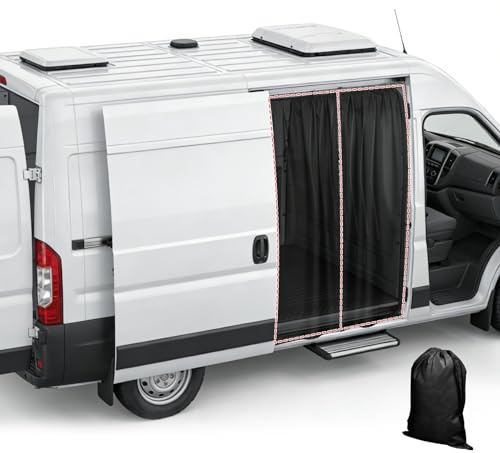 ballity Mosquitera magnética universal para puerta lateral para Mercedes Sprinter, Opel Movano, Fiat Ducato, cierre magnético en los bordes y en el medio, 180 x 150 cm