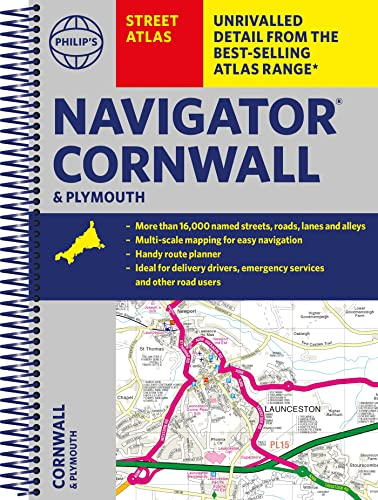 Philip's Navigator Street Atlas Cornwall & Plymouth: Spiral Edition (Philip's Street Atlas)
