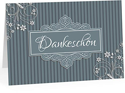XXL Dankeskarte (A4) | Vintage Streifen | mit Umschlag | edle und hochwertige Klappkarte | Als Dankeschön | Große Karte um Danke zu sagen | Maxi Danksagung | Karte | Überformat