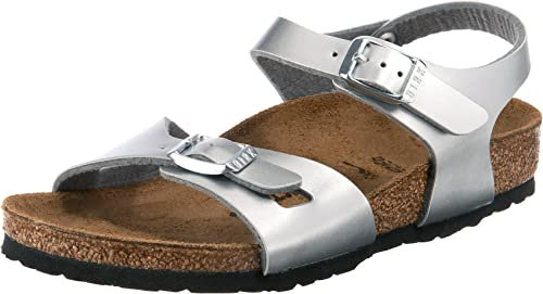 Birkenstock Jungen Mädchen Rio Sandale, Silber Electric Metallic Silver, 29 EU Schmal