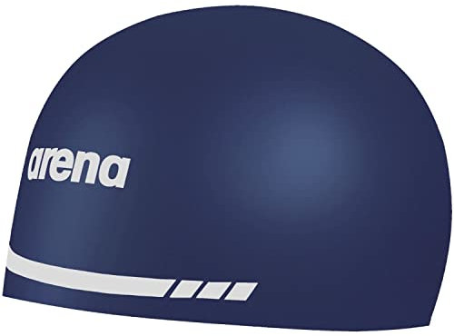 Arena 3D Soft USA - Gorro de natación Unisex de Silicona para Adultos, Hombres y Mujeres, Kit de natación para Practicar en la Piscina y para Carreras, Color Azul Marino, Talla XL