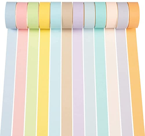 YUBX Maigre Washi Tape Set Arc-en-ciel Masking Tape Ruban adhesif decoratif pour Scrapbooking Artisanat de Bricolage 15MM de large