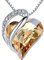 Leafael Infinity Love Herzanhänger-Kette für Damen – Geburtsstein Halskette mit Kristallen, rhodiniert, nickelfrei & hautfreundlich – Edler Damenschmuck mit 45 + 5 cm Kette und Karabinerverschluss