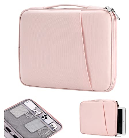 TiMOVO 9-11 Étui de Tablette pour iPad 11 Pouces A16 2025, iPad 10,9/10,2, Galaxy Tab A9+/A9 Plus 11, Sac de Protection avec Poches, Rose
