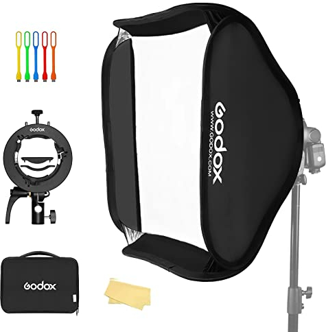 GODOX S2 60x60cm 24*24 Faltbare Universal Softbox Kit Bowen Mount S-Type Bracket für Godox V1 AD400Pro AD200Pro AD200 V860II TT685 TT600 TT350 Flash Speedlite Fotostudio Portait Fotografie