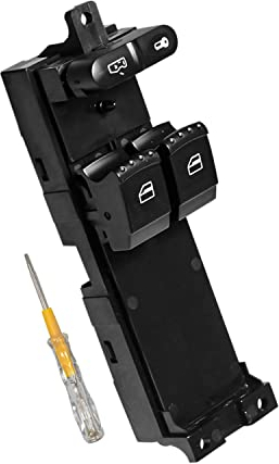 Beneges Elektrischer Fensterheberschalter 1J3959857 für Golf 4 Jetta Bora Passat Seat Leon Skoda Fabia, Power Fenster Lock Schalter Fensterheber Vorne Links Fensterheber
