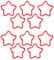 Musihy Nasenpiercing Ring, 10 Stücke Piercing Set Brustwarze Piercing Ring Edelstahl Rot Stern