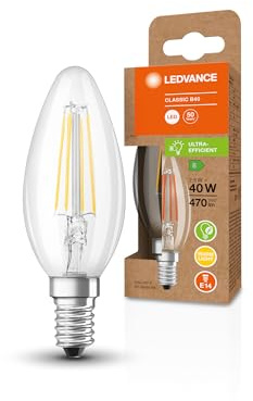 Ledvance LED Classic B 40 Filament Energy efficiency class B S 2.5W 827 Clear E14