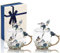 Emaille Schmetterling Blume Glas Kaffeebecher mit Löffeln und Deckeln, Satz 2-Sätze mit Geschenkbox für Frau, Mama, Großmutter, Freundin, Schwestern, Weihnachten, Geburtstag (blau)