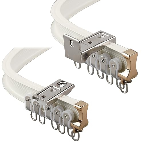 V3VOGUE Gardinenschiene Gardinen Schienensystem 100cm Bis 660cm Flexible Und Biegbare Decken-Vorhangschiene, Wandschiene Biegbare Gardinenstange Für U-förmige/L-förmige Balkonfenster