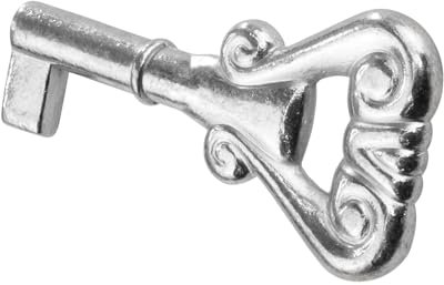 Gedotec Möbelschlüssel vernickelt | 1 Stück | Bartschlüssel Metall | BRAHMS | Deko Ersatz-Schlüssel vintage | 18 mm | Ersatzschlüssel | Schlüssel mit Euro-Sperre | Zusatzschlüssel für Möbel-Schloss