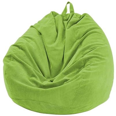 UGEFKMQ Large Bean Bag Chairs Large Bean Bag Corduroy Jumbo Cord Bean Bag Chair Comfortable Lounging Chair For All Ages (No Filling),Light Green,80Cm*90Cm