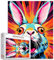 1000 Teile Puzzle für Erwachsene Überraschtes Kaninchen Puzzles für Erwachsene Osterhase 1000 Teile Pop Art HD Qualität 1000 Teile Tiere Puzzles DIY Kunsthandwerk Einzigartige Geschenke