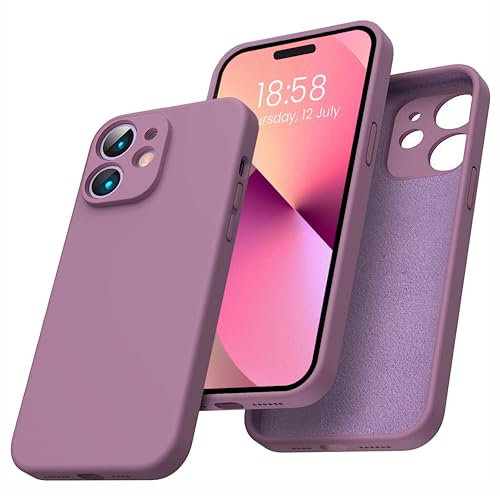 elexal Liquid Silicone Case Designed for iPhone 12 Pro Max Case, Individual Protection for Each Lens Full Body Covered Thickened Rubber Shockproof Phone Case iPhone 12 Pro Max - 6.7 inch (Purple)