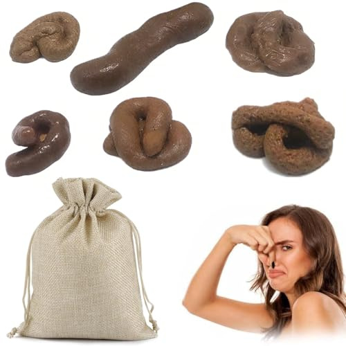 KIRZAX 6pcs Kackhaufen Scherzartikel Fake Scheiße Kackwurst Scheißhaufen KOT, Fake Kacke, Neuheit Kacken Scherzartikel Lustiger,Perfekt Für Badezimmer, Flur, Toilette, Aprilscherz, Halloween