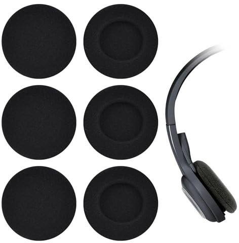 Alyxen 6 Stück Kopfhörer Ohrpolster 45mm, Ohrpolster 4,5 cm, Ohrpolsters Kopfhörer, Ohrpolsters Kopfhörers 45 mm, Weichem (Schwarz)