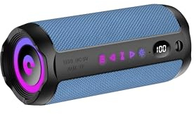 Altavoz Bluetooth Portátil 25W, Potente Altavoz Bluetooth, Altavoces Graves Duales, 25H Reproducción, IPX7, RGB, Emparejamiento TWS, AUX, TF, USB, Ideal Para Actividades Aire Libre, Fiestas,Viajes.