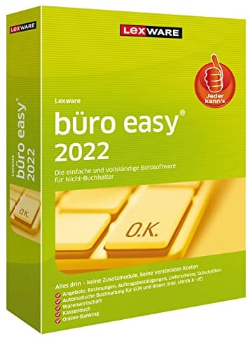 Lexware büro easy 2022 | Minibox (365 Tage) | Bürosoftware mit Basisfunktionen, Kassenbuch, Warenwirtschaft u.w.