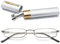 VEVESMUNDO Herren Lesebrille Mini Reise Kleine Kompakte Schmal Metall Lesehilfe Brillen Mit Etui +1.0,+1.5,+2.0,+2.5,+3.0,+3.5,+4.0 (1 x Silber Blaulichtfilter Lesebrille, 1.5)