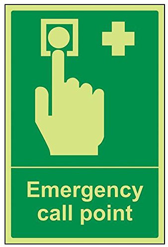 vsafety NOTRUF Point Schild, Portrait, (Pack von 3), 200 mm x 300 mm, 3