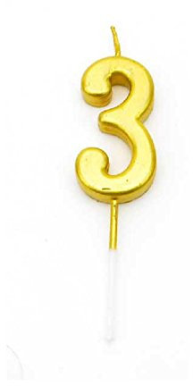 Gifts 4 All Occasions Limited Shatchi Gold 3 Number Candle Birthday Anniversary Party Cake Decorations Topper