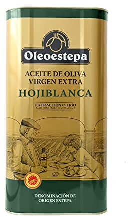 Oleoestepa Hojiblanca - Aceite de Oliva Virgen Extra 5L – DOP Estepa – Extracción en Frío – Monovarietal Hojiblanca – Frutado verde con aromas a hierba, manzana y alcachofa