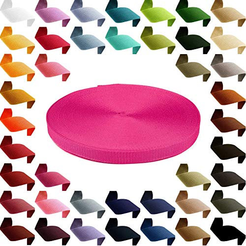 Gurtband 12m PP Polypropylen 25mm breit 1,3mm stark Gurt Tragband Farbwahl 45 Farben, Gurtband:312 magenta