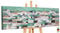 YS-Art Acrylbilder auf Leinwand Handgemalt Südquartier | Gemälde Abstrakt Wohndecor | Gemälde modern | Acrylbild Schlafzimmer Office| Wandbild Kunstbild mit Rahmen