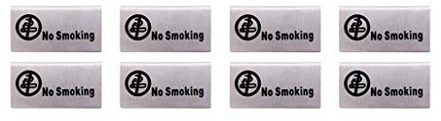 Tubayia 8 Stück Edelstahl Tischaufsteller Nichtraucher-Zeichen No Smoking Tischschild für Restaurant, Büro, Hotel