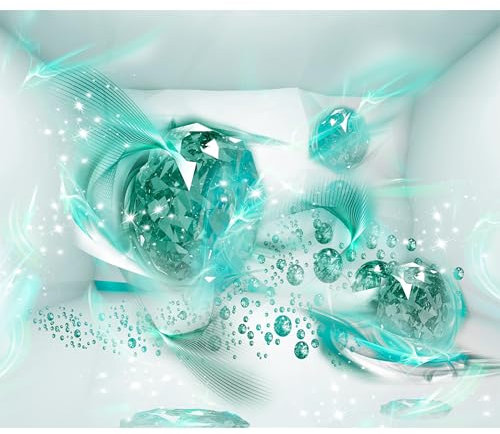 decomonkey Fototapete Abstrakt 350x256 cm Design Tapete Fototapeten Vlies Tapeten Vliestapete Wandtapete moderne Wand Schlafzimmer Wohnzimmer Diamant 3d Effekt