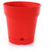 Mintra Home Pot de Fleurs Rond - Plastique Incassable - sans BPA - 21.6 cm de Diamètre - Planter des Fleurs, Jardinage, Plantes - Durable pour Intérieur, Extérieur, Terrasse, Pelouse (Rouge)