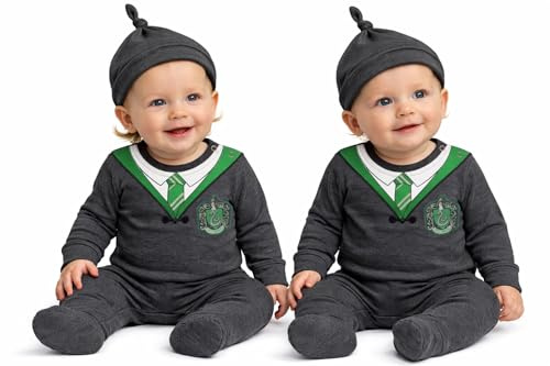Licensed Harry Potter Baby Romper Baby Grow with Hat Slytherin for Boy or Girl