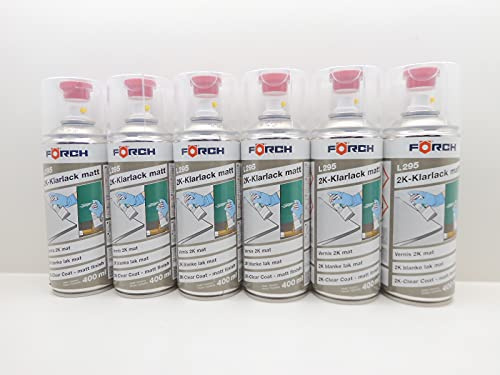 Förch 2K KLARLACK MATT LACK SPRAYDOSE DOSE KRAFTSTOFF BESTÄNDIG 400ML (6)