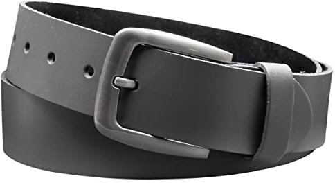 Vascavi Ledergürtel, 4 cm breit, Echtes Leder, Unisex Gürtel für Damen und Herren, MADE IN GERMANY, AM524-SL-Grau-80