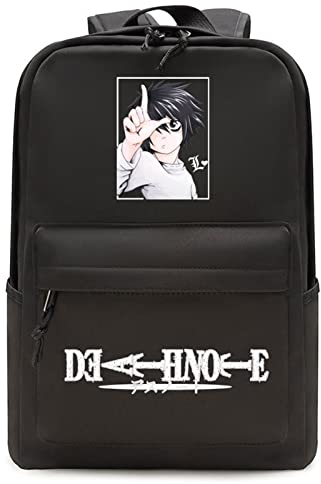 famesale Death Note Rucksack Unisex Student Umhängetasche L Lawliet Yagami Light Cosplay Schultasche Reiserucksack Daypack für Mädchen Jungen, Einheitsgröße