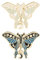 2 Stück Personalisierte Schmetterlingsmotte Emaille Pins Mond Sternenhimmel Reverie Brosche Tasche Brosche Abzeichen Anstecknadel Gothic Schmuck Geschenk für Freunde, Metall