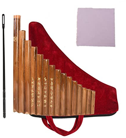 TSTS Panflöte Instrument Panflöte Linker, Leicht Zu Lernen 15 Rohre Musical Instrument Pan Rohre Für Musical