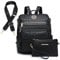 MKP COLLECTION Modischer Damen-Rucksack, Geldbörse, wandelbar, groß, Damen-Rucksack, Reise-Schultertaschen, Handtaschen-Set, 2-teilig, mit Quaste, Schwarz 1