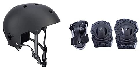 K2 Damen Herren Inline Skates Helm Varsity PRO - schwarz - M (55-58cm) - 30D4111.1.1.M & K2 Performance PAD Set L – Black - Anthracite – 30E1416