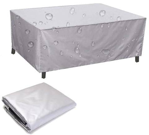 XIANGPEIFBH Abdeckplane Gartenmöbel 240x120x75cm Silber Wasserdichtes Schutzhülle für Garten Tisch und Stühle Schutzhülle Sitzgruppe Abdeckhaube Oxford für Gartentisch Möbelset Staubdicht Anti-UV
