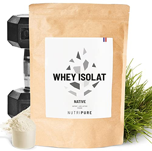 Nutripure | Whey Isolate Native en Poudre | Complément Alimentaire à base de Protéines de Lait | Développement Musculaire & Musculation | 94% Protéines, 25% BCAA, 52% EAA | Neutre | 750 gr | France