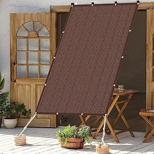 Filet Anti Chaleur Filet D'ombrage 1.5 x 2 m,Polyester Anti-déchirure, Protection UV 95%, Filet de Jardin Filet Brise-Vent,Brise Vue pour Balcon, pour Terrasse,Extérieur, Balcon, Marron