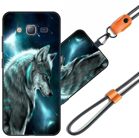 JEZSTHAI Handyhülle Kompatibel mit Samsung Galaxy J3 2016 Hülle Silikon Dünn mit Muster Design,Weiche Flexibel Stoßfeste Schutzhülle mit Handykette & Handykordel zum Umhängen,Nr.A06