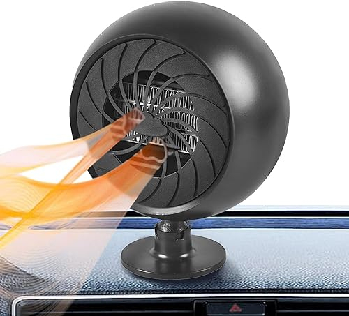 Ruutcasy Portable Car Heater Fan,12V Fast Heating Defroster Defogger Demister,2 in 1 Heating Cooling Dryer 360°Rotation Heater Fan,That Plugs Into Cigarette Lighter for All Kinds of 12V Vehicle